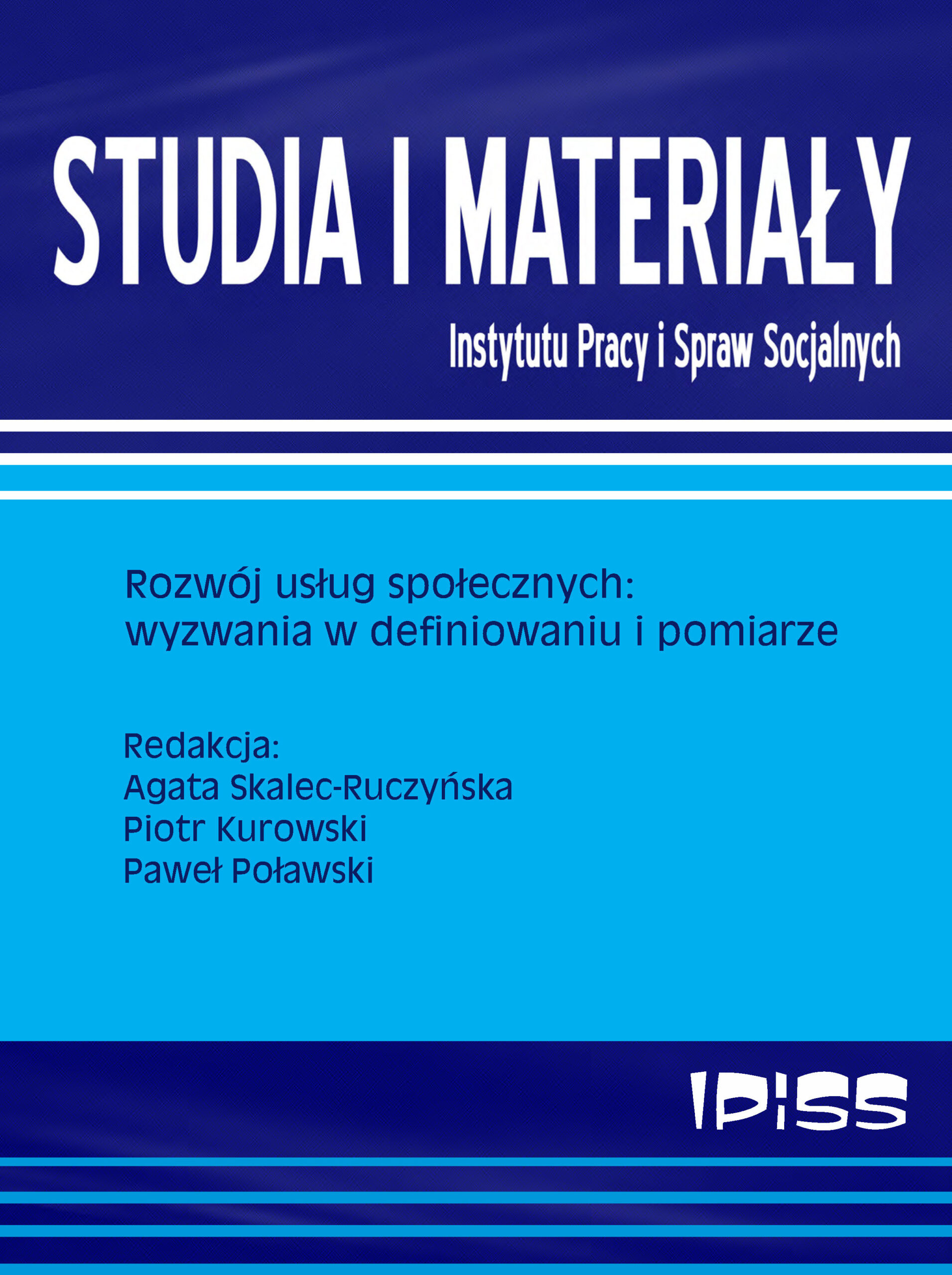 widok okładki z serii studia i materiały do publikacji pt. rozwój usług społecznych